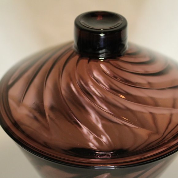 Hazel Atlas Moroccan Amethyst Candy Jar Vintage MCM rare find - Picture 2 of 8